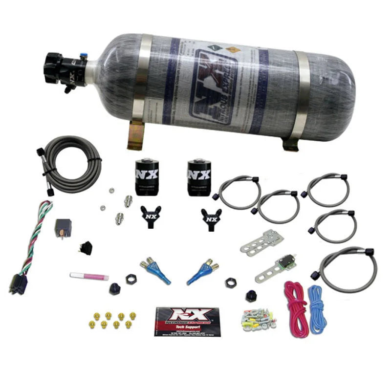 Nitrous Express 92-95 Dodge V8 TBI Dual Nozzle Nitrous Kit (50-125HP) w/Composite Bottle - Main Product View