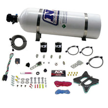 Load image into Gallery viewer, Nitrous Express 96-04 Ford Mustang 4.6L 2 Valve Nitrous Plate Kit w/15lb Bottle - Back View
