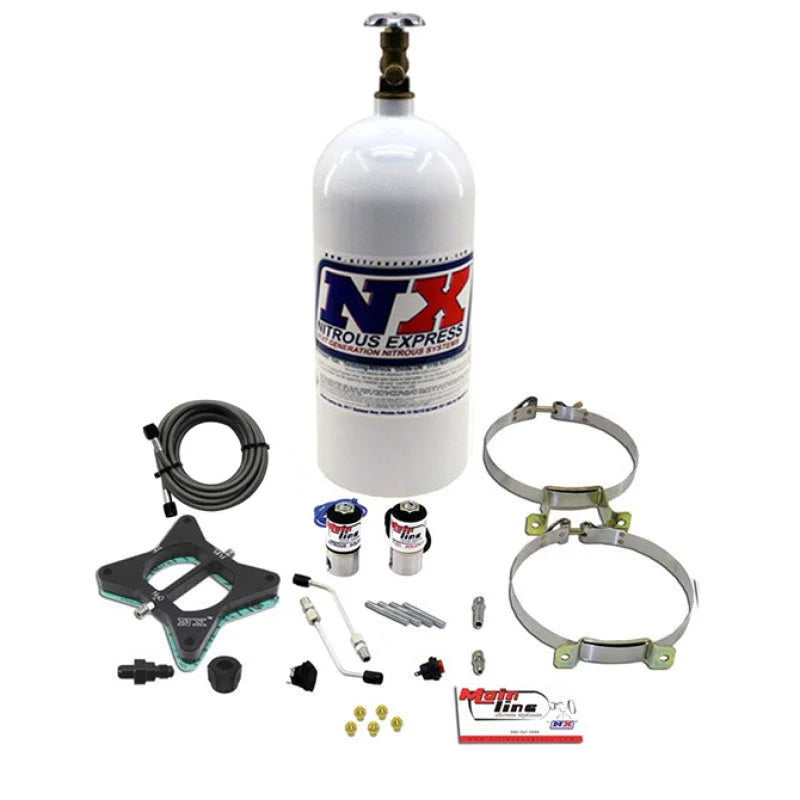 Nitrous Express 96-04 Ford Mustang GT 4.6L 2 Valve Mainline EFI Nitrous Kit w/10lb Bottle - Side View