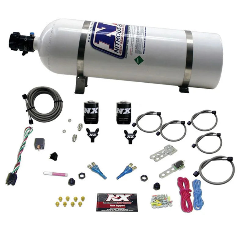 Nitrous Express Dodge EFI Full Race Dual Nozzle Nitrous Kit (100-300HP) w/15lb Bottle - Main Product View