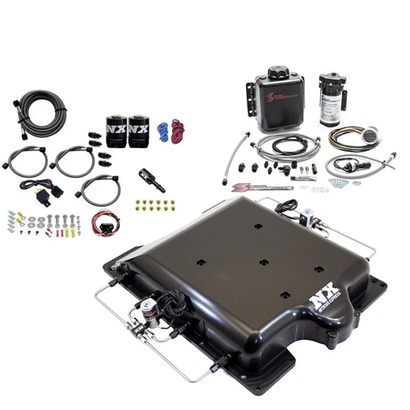 Nitrous Express Dodge Hellcat Supercharger Lid Nitrous & Water Injection Kit (100-400HP) w/o Bottle - Side View