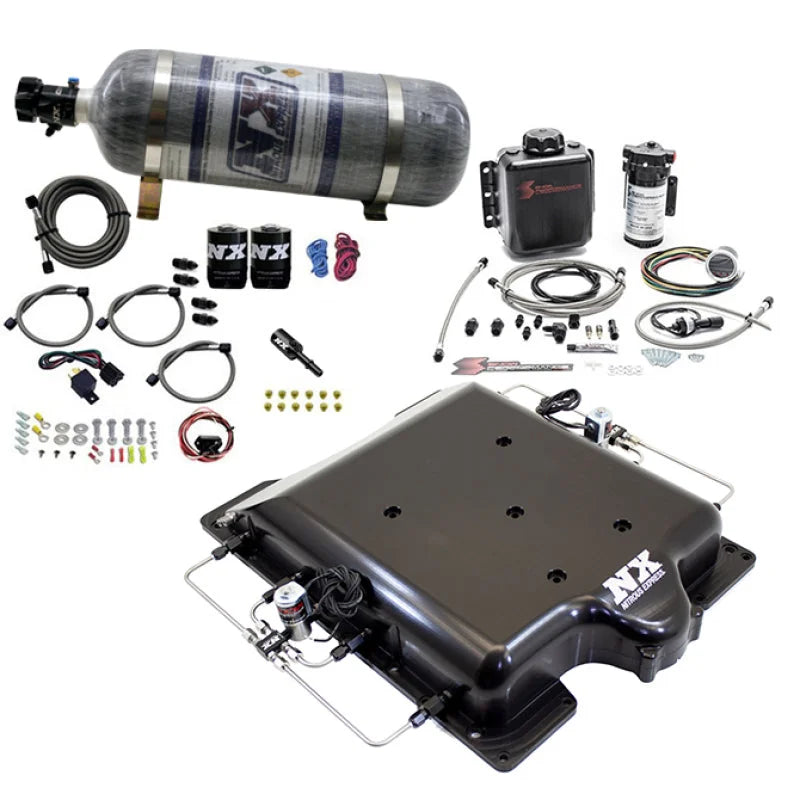 Nitrous Express Dodge Hellcat Supercharger Lid Nitrous/Water Injection Kit (100-400HP) w/12lb Bottle - Main Product View