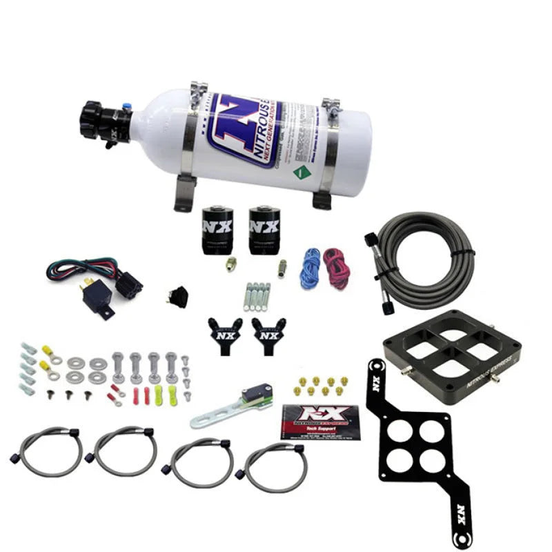 Nitrous Express Dominator Billet Crossbar Stage 6 Nitrous Kit (50-300HP) w/5lb Bottle - Side View
