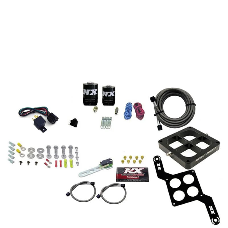 Nitrous Express Dominator Single Entry Billet Crossbar RNC Nitrous Kit (250-750HP) w/o Bottle - Side View