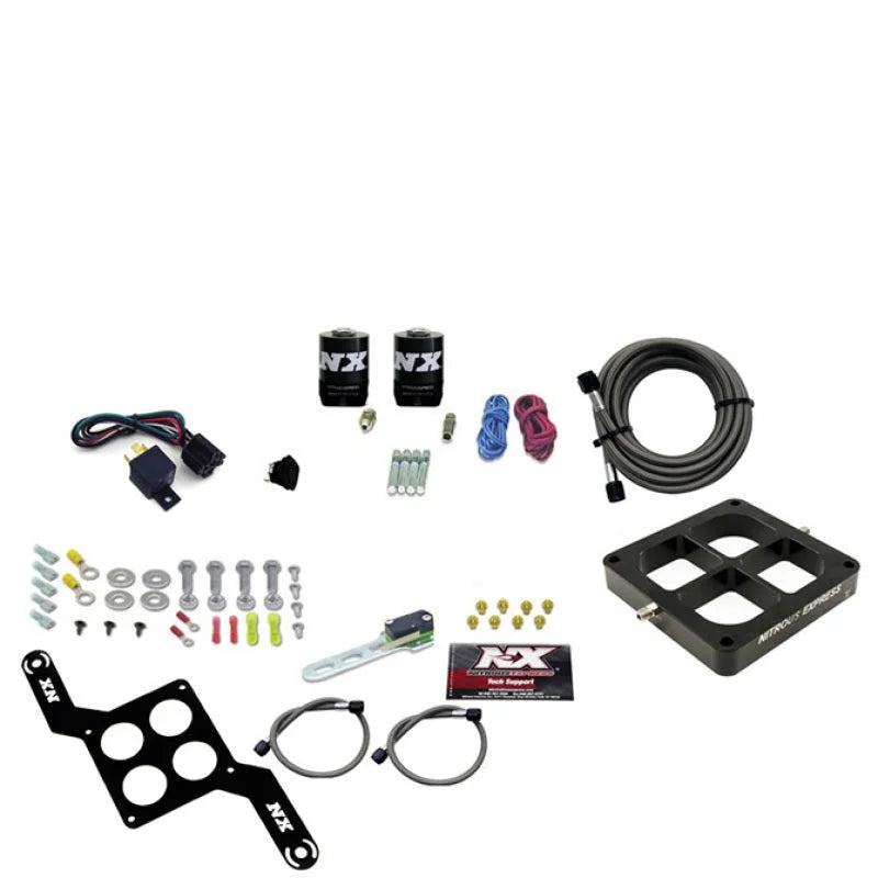Nitrous Express Dominator Single Entry Billet Crossbar Stage 6 Nitrous Kit (50-300HP) w/o Bottle - Side View