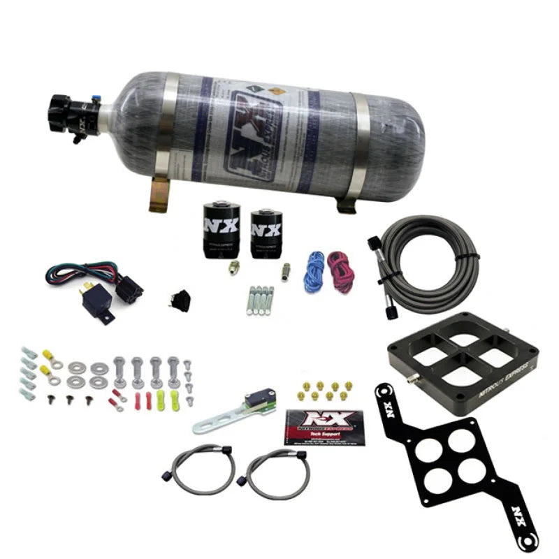 Nitrous Express Dominator Single Entry Crossbar RNC Nitrous Kit (250-750HP) w/Composite Bottle - Back View