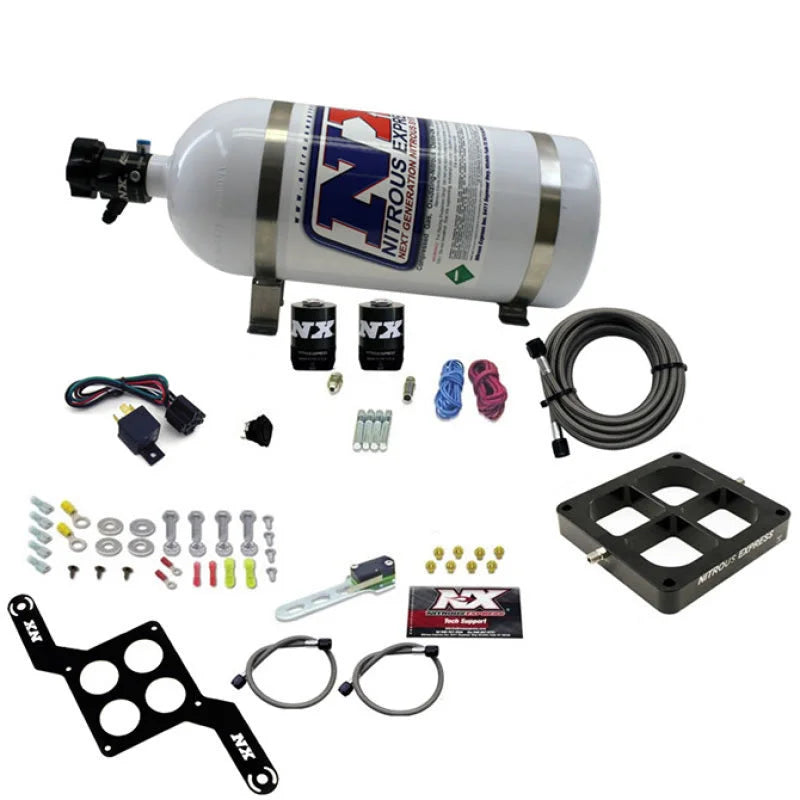 Nitrous Express Dry Dual Stage Billet Crossbar Plate System 100-1000hp (4500 Flange) w/10lb Bottle - Main Product View