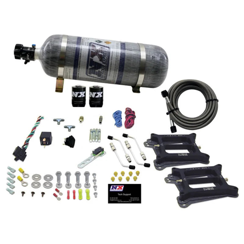 Nitrous Express Dual 4150/Alcohol Nitrous Kit (100-500HP) w/Composite Bottle - Back View