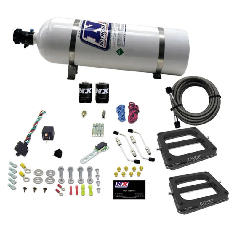 Nitrous Express Dual Dom/Gas Nitrous Kit (100-500HP) w/15lb Bottle - Main Product View