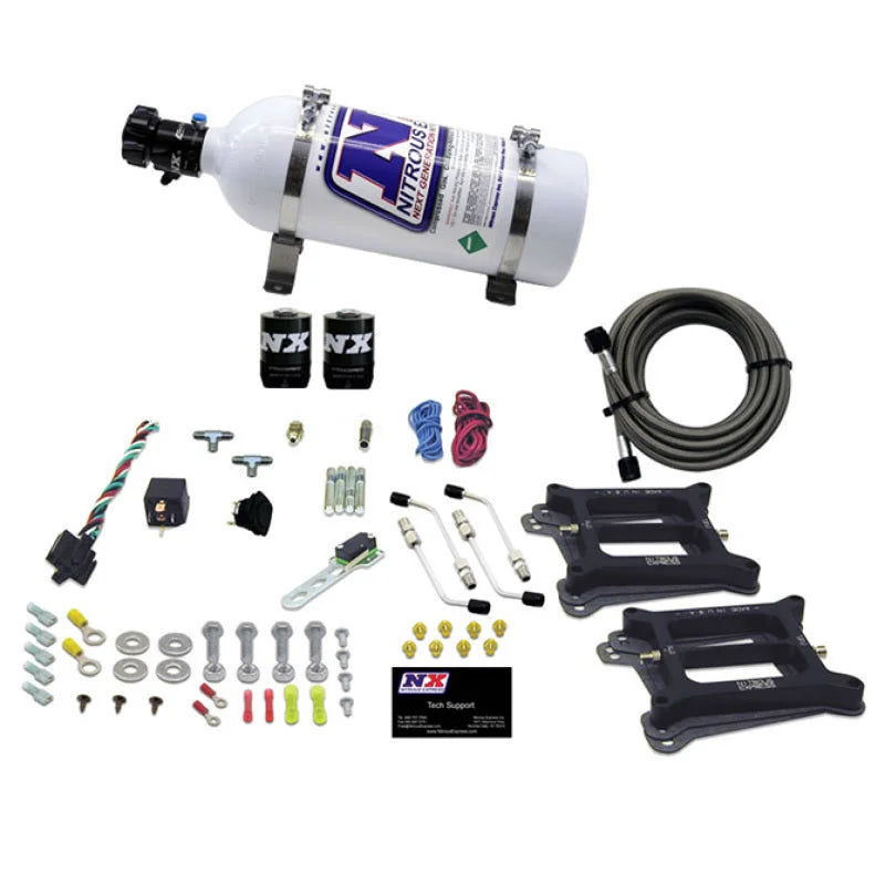 Nitrous Express Dual Holley/Gasoline Nitrous Kit (100-500HP) w/5lb Bottle - Back View