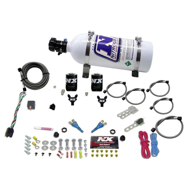 Nitrous Express Dual Nozzle Sport Compact Nitrous Kit (35-50-75HP) w/5lb Bottle - Back View
