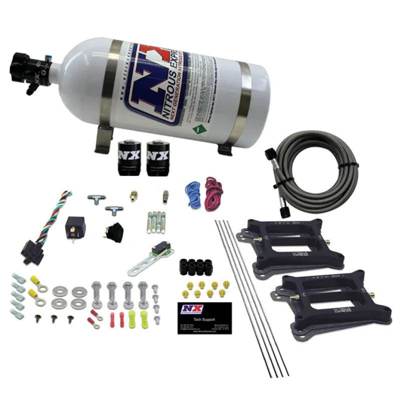 Nitrous Express Dual/4150/Alcohol Nitrous Kit (50-300HP) w/10lb Bottle - Main Product View