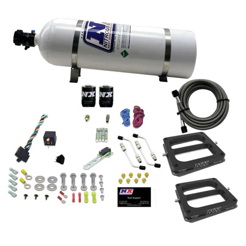 Nitrous Express Dual/Dominator/Alcohol Nitrous Kit (50-300HP) w/15lb Bottle - Back View