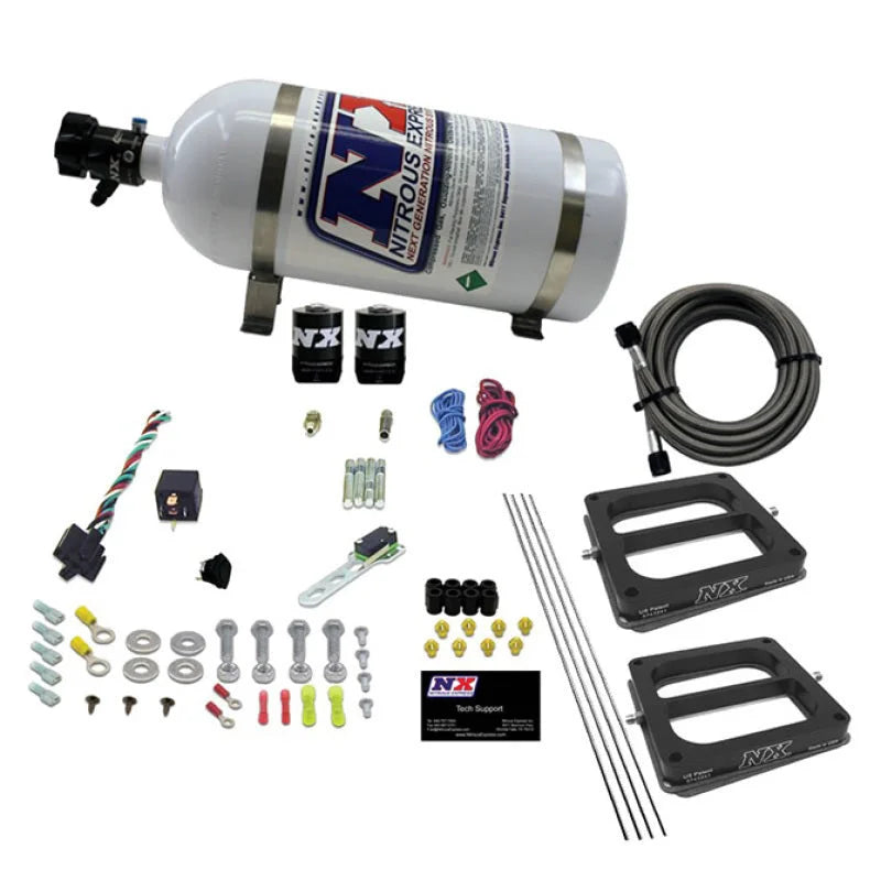 Nitrous Express Dual/Dominator/Gasoline Nitrous Kit (50-300HP) w/10lb Bottle - Side View