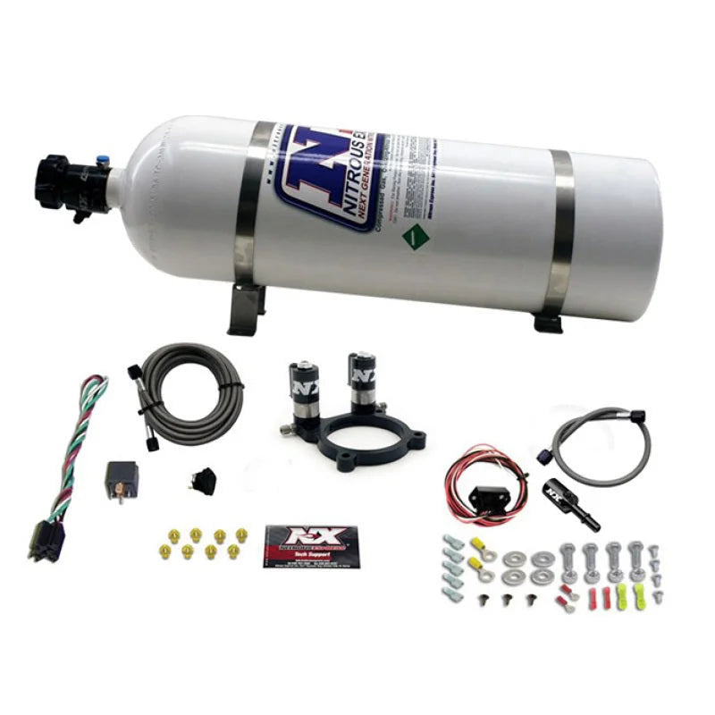 Nitrous Express Ford 3.5L/3.7L V6 Nitrous Plate Kit w/15lb Bottle - Side View
