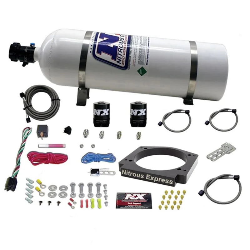 Nitrous Express GM LS 112mm Adapter Plate Kit (100-400HP) w/ 15LB Bottle - Main Product View