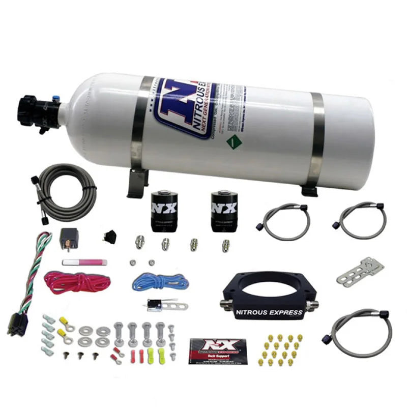 Nitrous Express GM LS 90mm Nitrous Plate Kit (50-400HP) w/15lb Bottle - Main Product View
