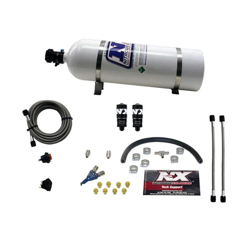 Nitrous Express Hitman EFI Single Nozzle Piranha Nitrous Kit (35-75HP) w/15lb Bottle - Main Product View