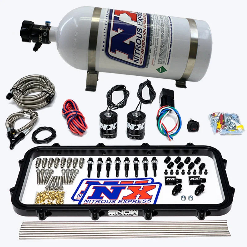 Nitrous Express Holley Hi-Ram Dry Direct Port Plate Nitrous System w/ 5lbs Bottle - Side View