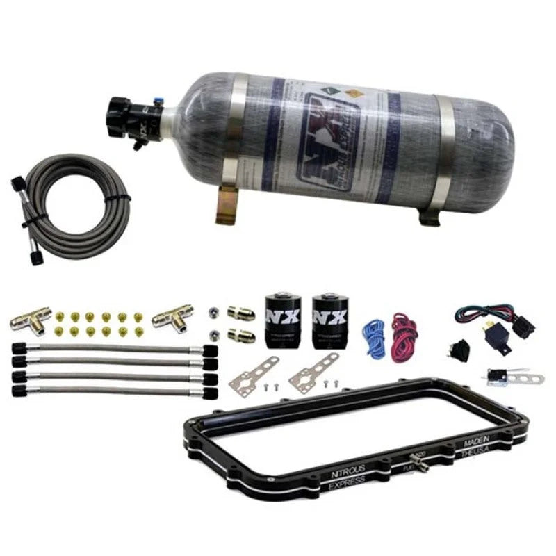 Nitrous Express Holley High Ram Plenum Nitrous Plate Kit w/12lb Bottle - Main Product View