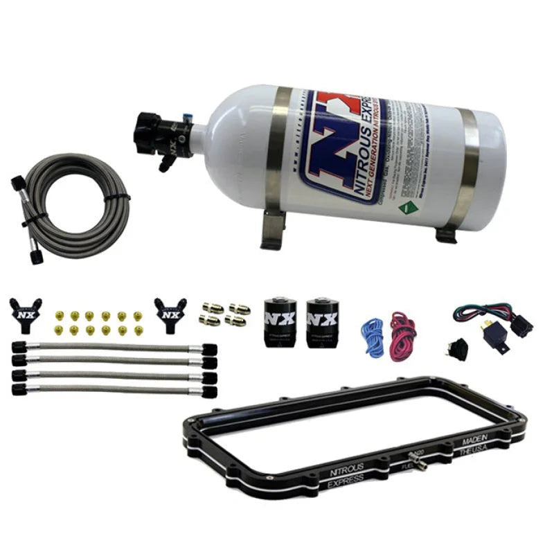 Nitrous Express Holley High Ram Plenum Nitrous Plate Kit w/15lb Bottle - Main Product View