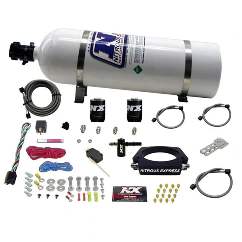 Nitrous Express LT2 C8 Nitrous Plate Kit (50-300HP) w/15lb Bottle - Side View