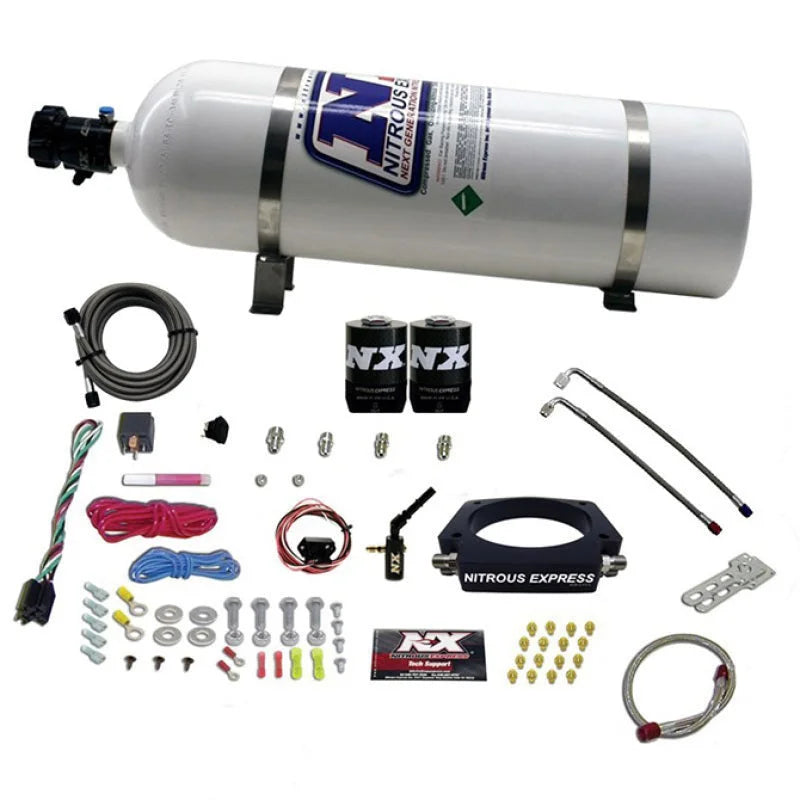 Nitrous Express Nitrous Plate Kit (35-300HP) w/15lb Bottle fits 2014-2021 Cadillac / Chevrolet / GMC 6.2L - Main Product View