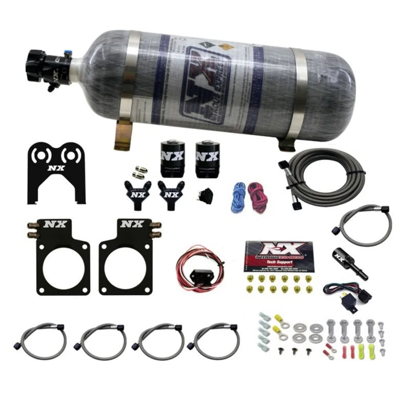 Nitrous Express Nitrous Plate Kit (35-300HP) w/Composite Bottle fits 2009-2020 Nissan GT-R - Side View