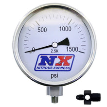 Load image into Gallery viewer, Nitrous Express Nitrous Pressure Gauge 4in-High Accuracy 6AN - Side View