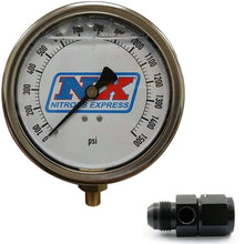 Load image into Gallery viewer, Nitrous Express Nitrous Pressure Gauge 4in-High Accuracy 8AN - Back View