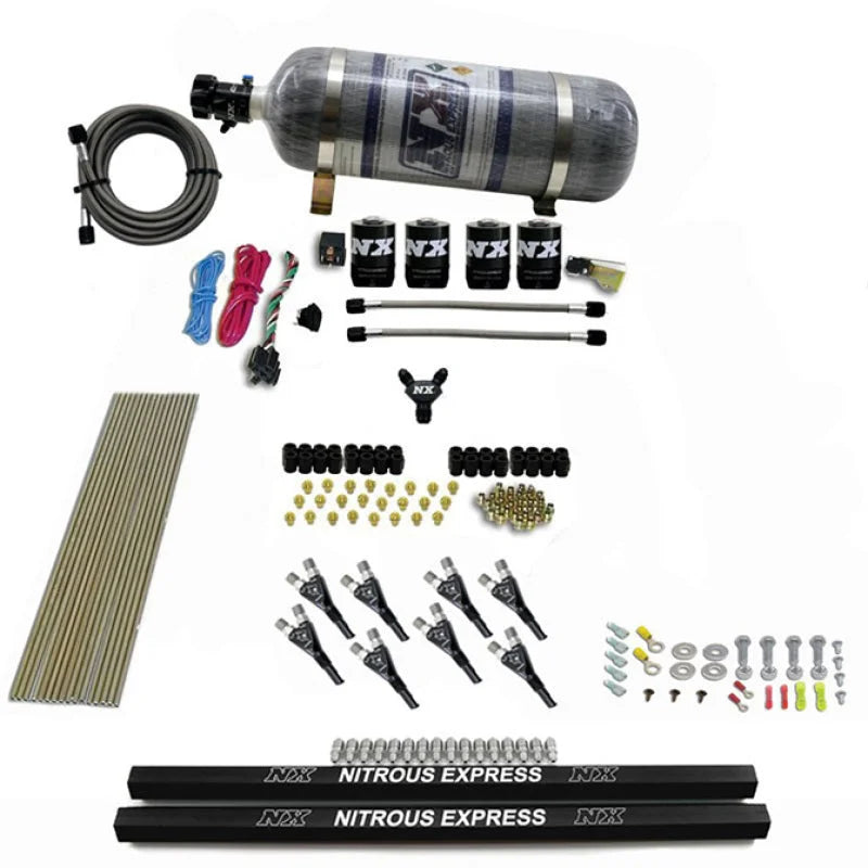 Nitrous Express Pro-Shk/Gas Nitrous Kit (200-600HP) w/Rails and Composite Bottle - Back View