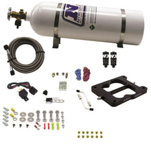 Load image into Gallery viewer, Nitrous Express Q-Jet/Holley Spread Bore Hitman Nitrous Kit (100-150-200HP) w/15lb Bottle - Back View