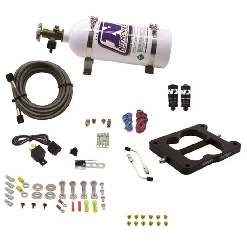 Nitrous Express Q-Jet/Holley Spread Bore Hitman Nitrous Kit (100-150-200HP) w/Composite Bottle - Main Product View