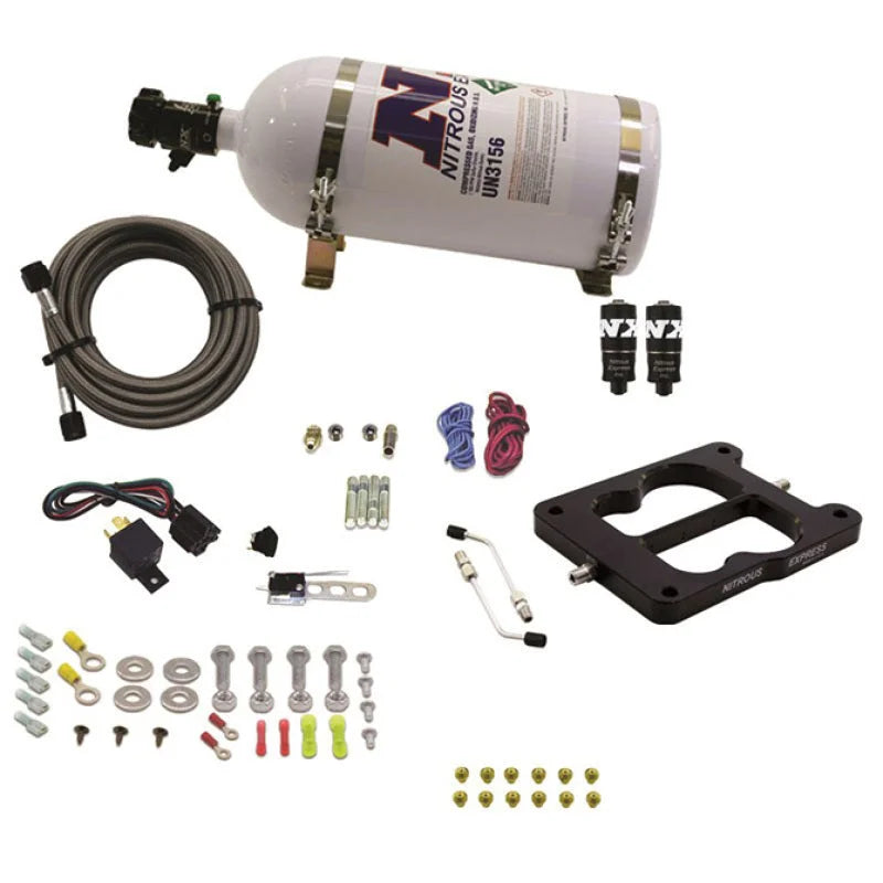 Nitrous Express Q-Jet/Holley Spread Bore Hitman Plus Nitrous Kit (50-200HP) w/10lb Bottle - Main Product View