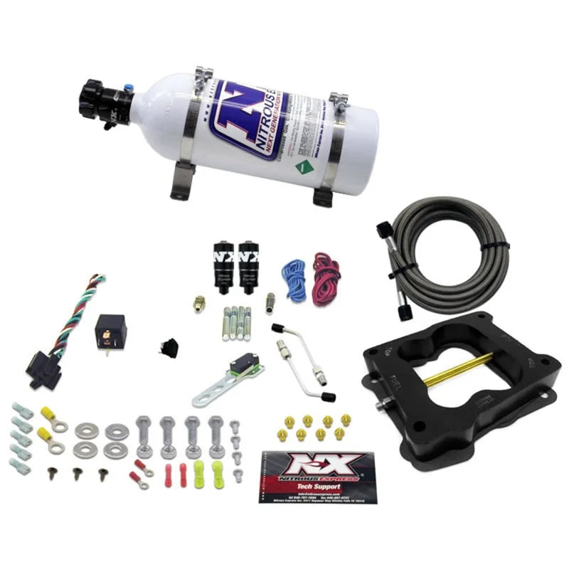 Nitrous Express Q-Jet/Holley Spread Bore Hitman Plus Nitrous Kit (50-200HP) w/5lb Bottle - Back View