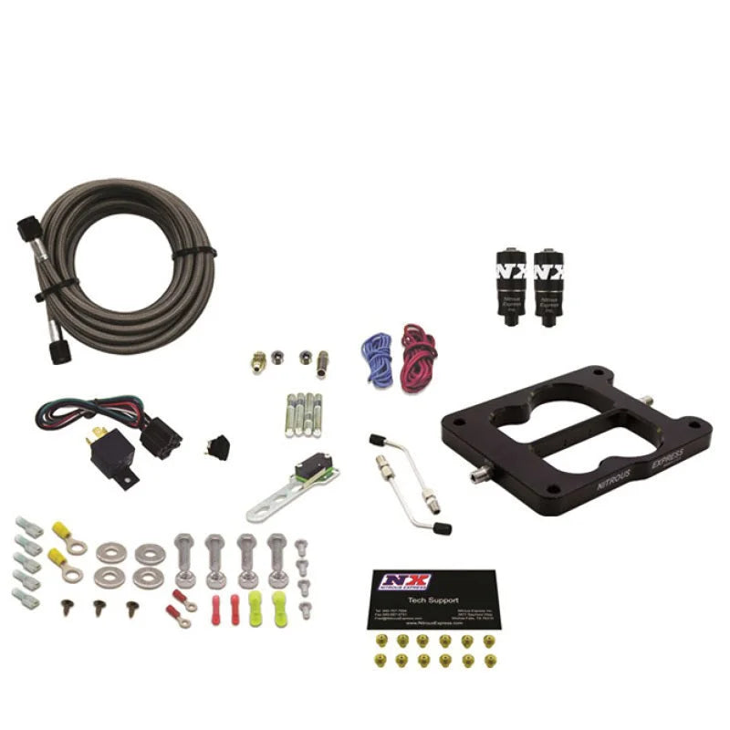 Nitrous Express Q-Jet/Holley Spread Bore Hitman Plus Nitrous Kit (50-200HP) w/o Bottle - Back View