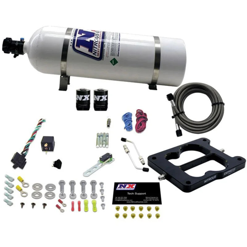 Nitrous Express Q-Jet/Holley Spread Bore Nitrous Kit (50-300HP) w/15lb Bottle - Main Product View