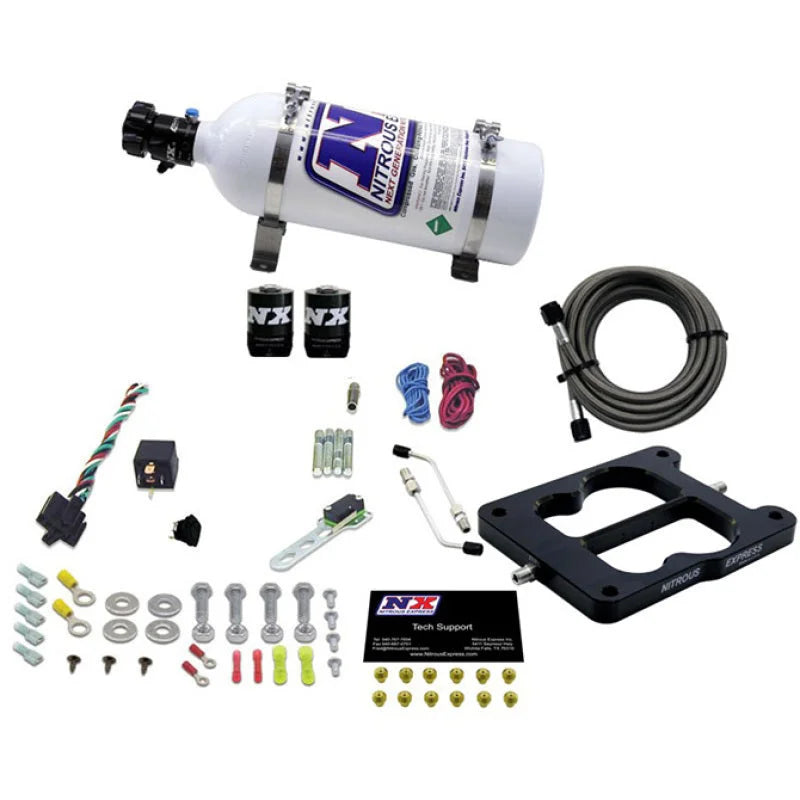 Nitrous Express Q-Jet/Holley Spread Bore Nitrous Kit (50-300HP) w/5lb Bottle - Back View