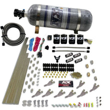 Load image into Gallery viewer, Nitrous Express STD Nozzle Nitrous Kit (200-500HP) Gas w//Dist Block &amp; 4 Solenoids w/15lb Bottle - Side View