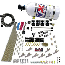 Load image into Gallery viewer, Nitrous Express STD Nozzle Nitrous Kit (200-500HP) Gas w/Dist Block &amp; 4 Solenoids w/10lb Bottle - Side View