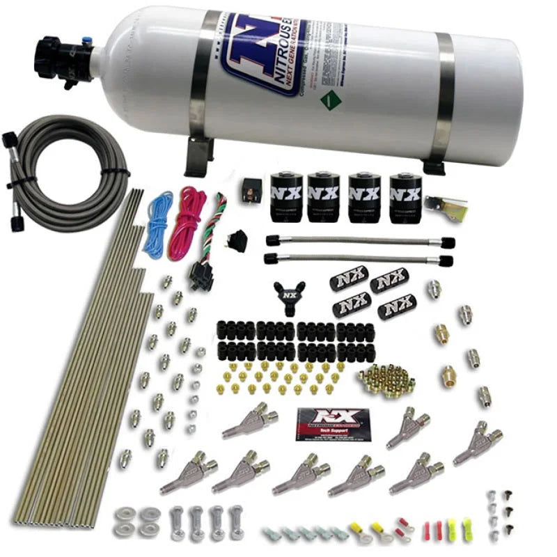 Nitrous Express STD Nozzle Nitrous Kit w/12lb Composite Bottle - Side View