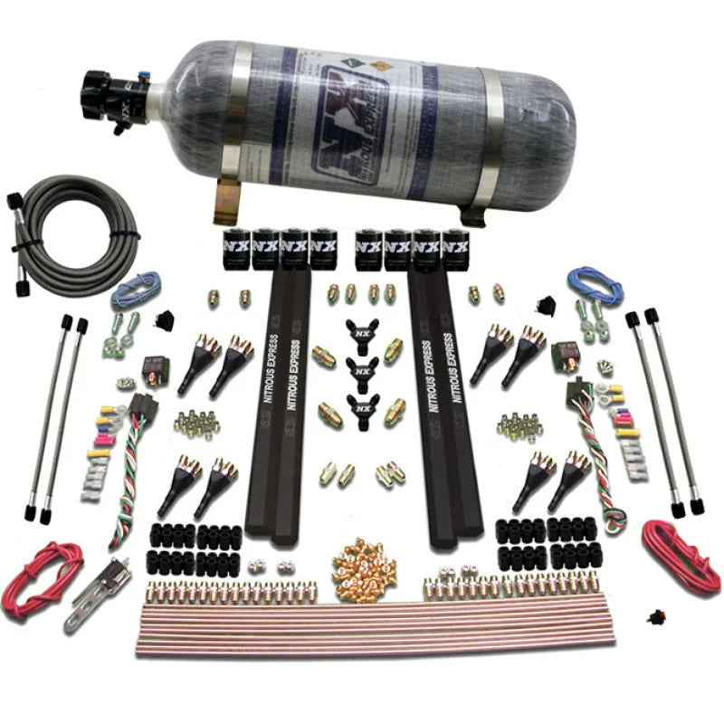 Nitrous Express SX2 Dual Stage 8 Solenoid /Gasoline Nitrous Kit (200-1200HP) w/Composite Bottle - Main Product View