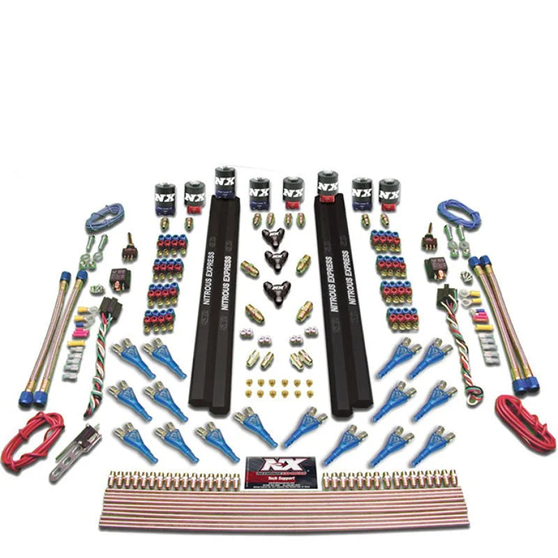 Nitrous Express Shark Dual Stage /Gas 16 Nozzles (200-1200HP) 8 Solenoids Nitrous Kit w/o Bottle - Main Product View
