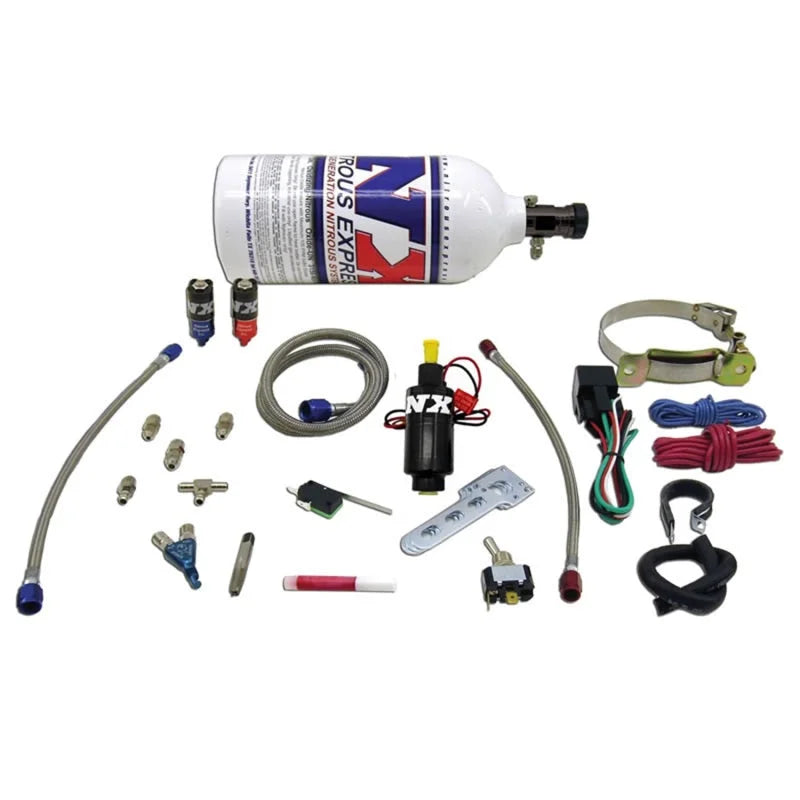 Nitrous Express Single Cyl Piranha Nitrous Kit w/2.5lb Bottle - Side View