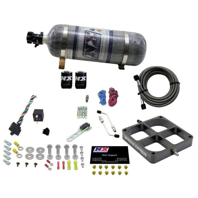 Nitrous Express Single Entry Crossbar 8500 Based Throttle Body Nitrous Kit w/12lb Composite Bottle - Main Product View