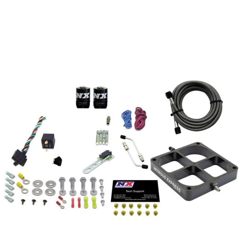 Nitrous Express Single Entry Crossbar 8500 Based Throttle Body Nitrous Kit w/No Bottle - Back View