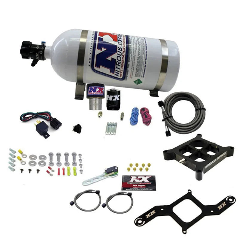 Nitrous Express Single Entry Crossbar RNC .178 4500 Flange Nitrous Kit (250-650HP) w/10lb Bottle - Back View