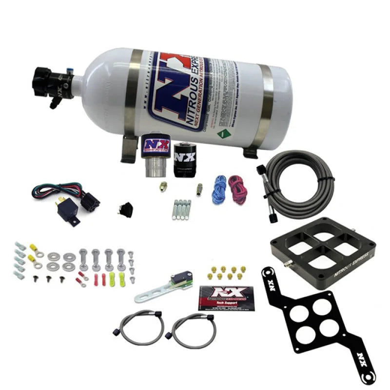 Nitrous Express Single Entry Crossbar RNC .178 4500 Flange Nitrous Kit (250-650HP) w/10lb Bottle - Main Product View