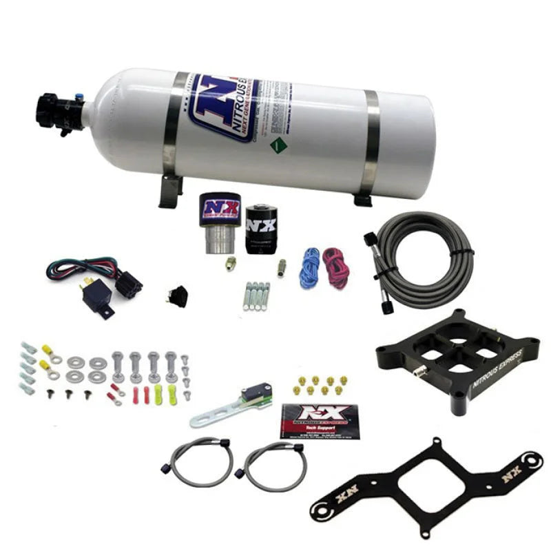 Nitrous Express Single Entry Crossbar RNC .178 4500 Flange Nitrous Kit (250-650HP) w/15lb Bottle - Main Product View