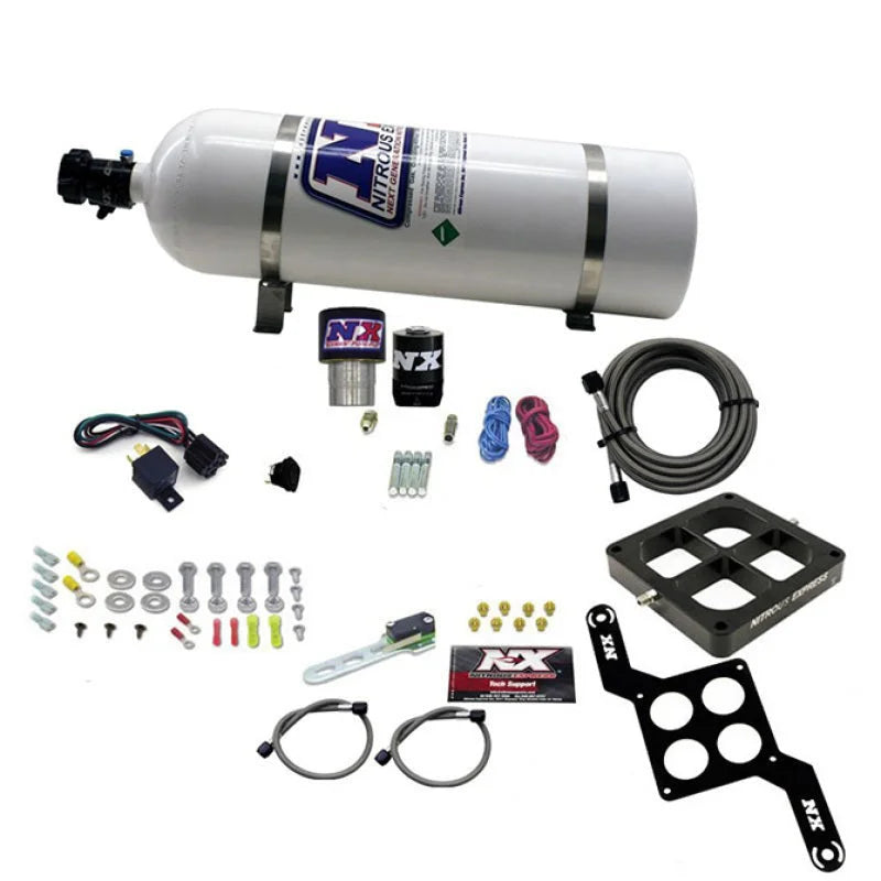 Nitrous Express Single Entry Crossbar RNC .178 4500 Flange Nitrous Kit (250-650HP) w/15lb Bottle - Side View
